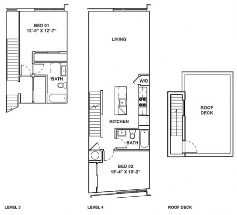 Floor plan for 2 beds, 2 baths, 1106 sqft
